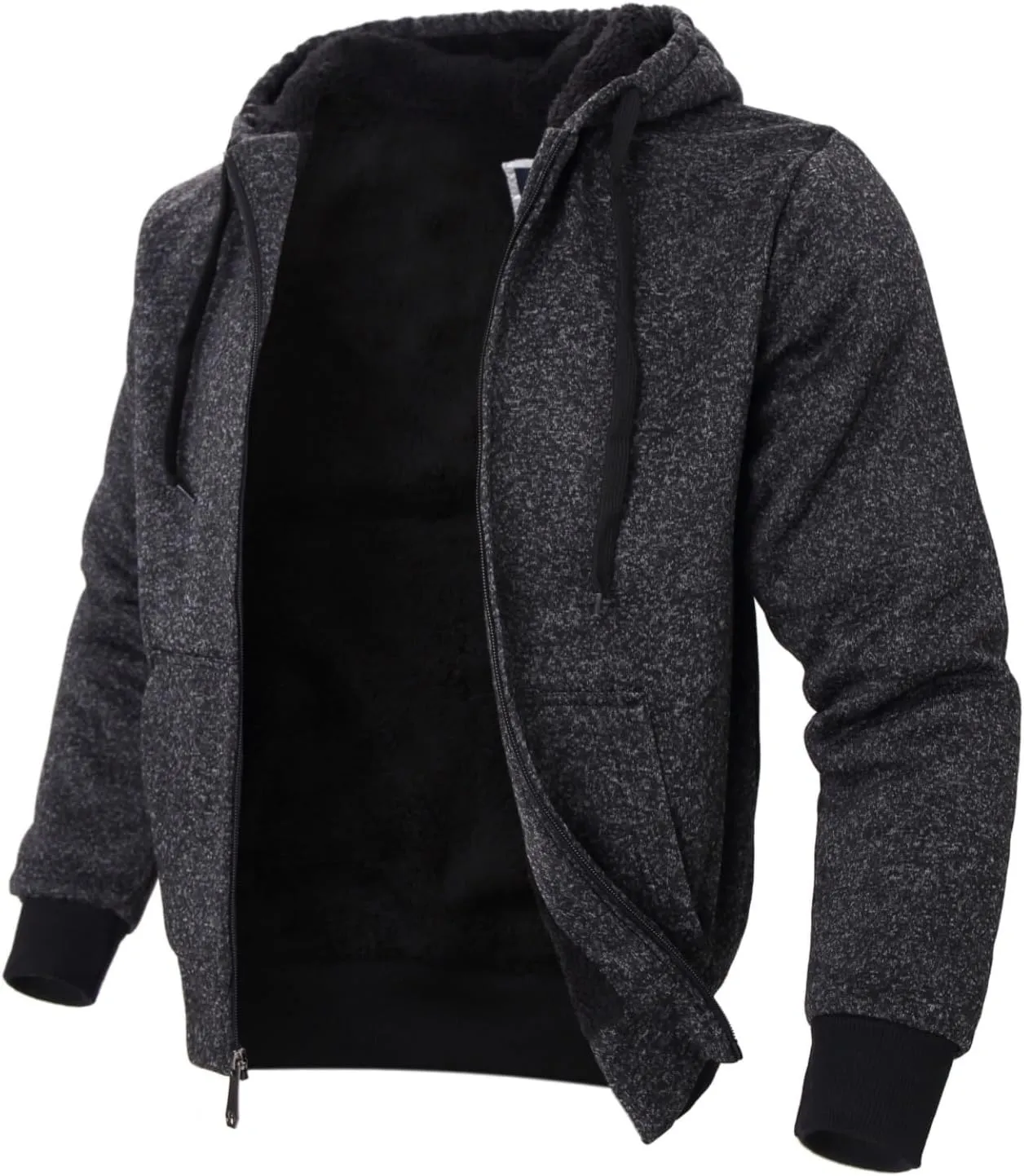 Mens Hoodies Zip Up Thick Sherpa Lined Heavyweight Workout Winter Warm Sweatshirt Jackets