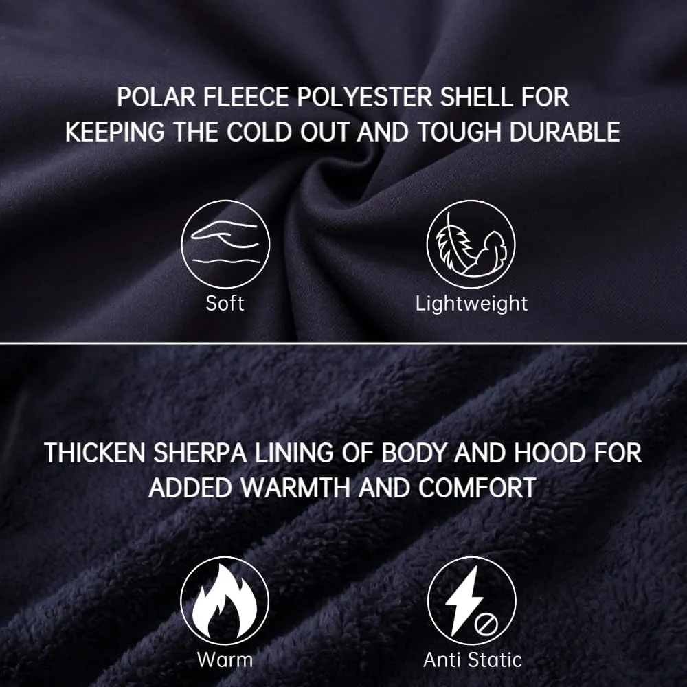 Mens Hoodies Zip Up Thick Sherpa Lined Heavyweight Workout Winter Warm Sweatshirt Jackets