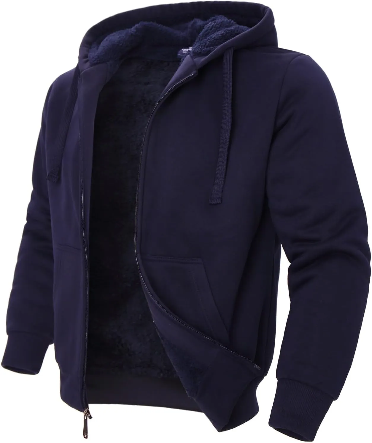 Mens Hoodies Zip Up Thick Sherpa Lined Heavyweight Workout Winter Warm Sweatshirt Jackets