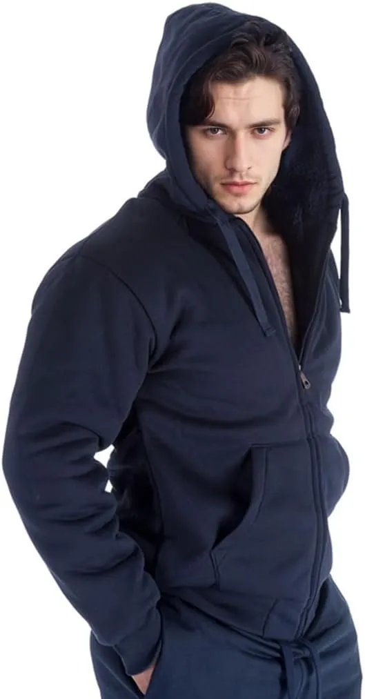Mens Hoodies Zip Up Thick Sherpa Lined Heavyweight Workout Winter Warm Sweatshirt Jackets