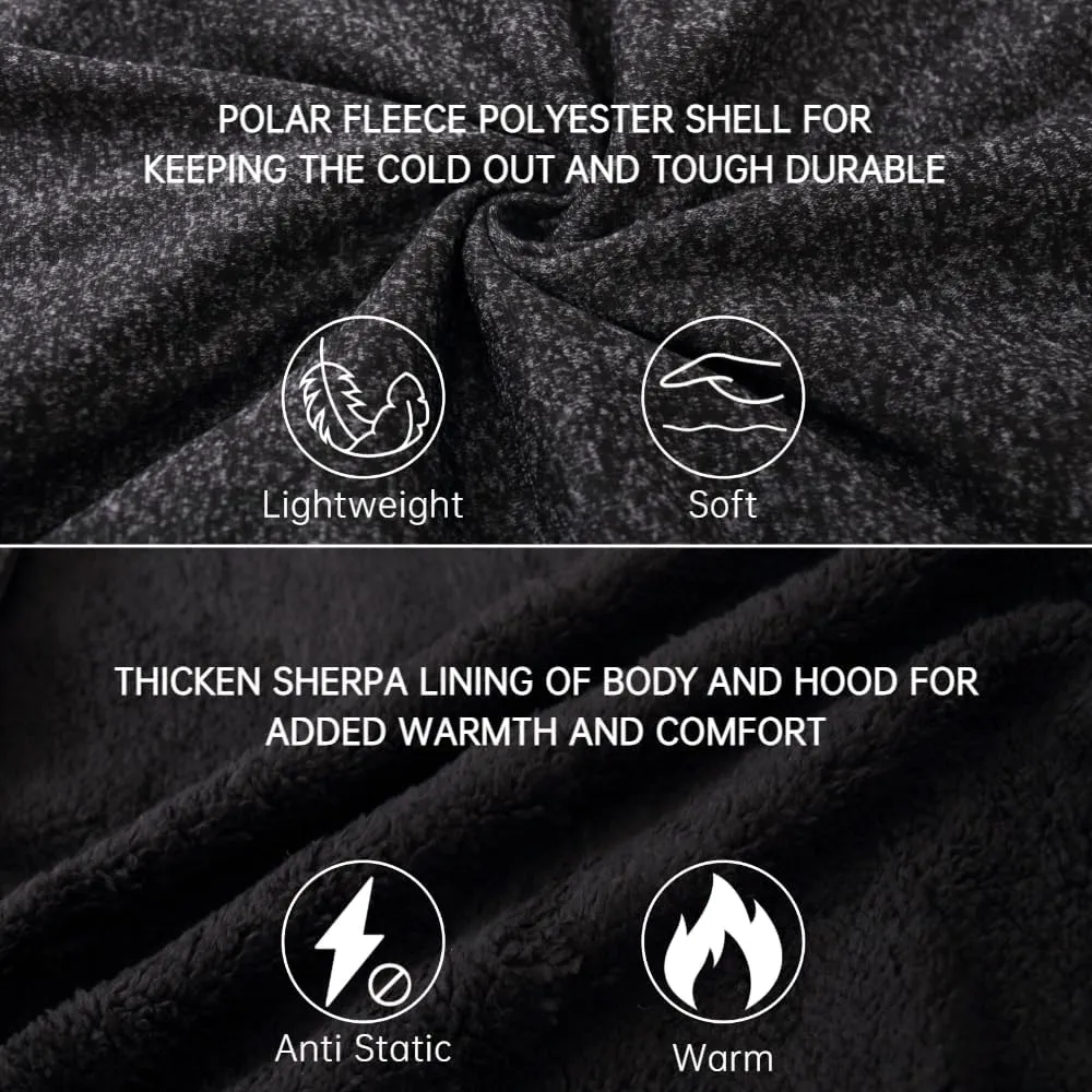 Mens Hoodies Zip Up Thick Sherpa Lined Heavyweight Workout Winter Warm Sweatshirt Jackets