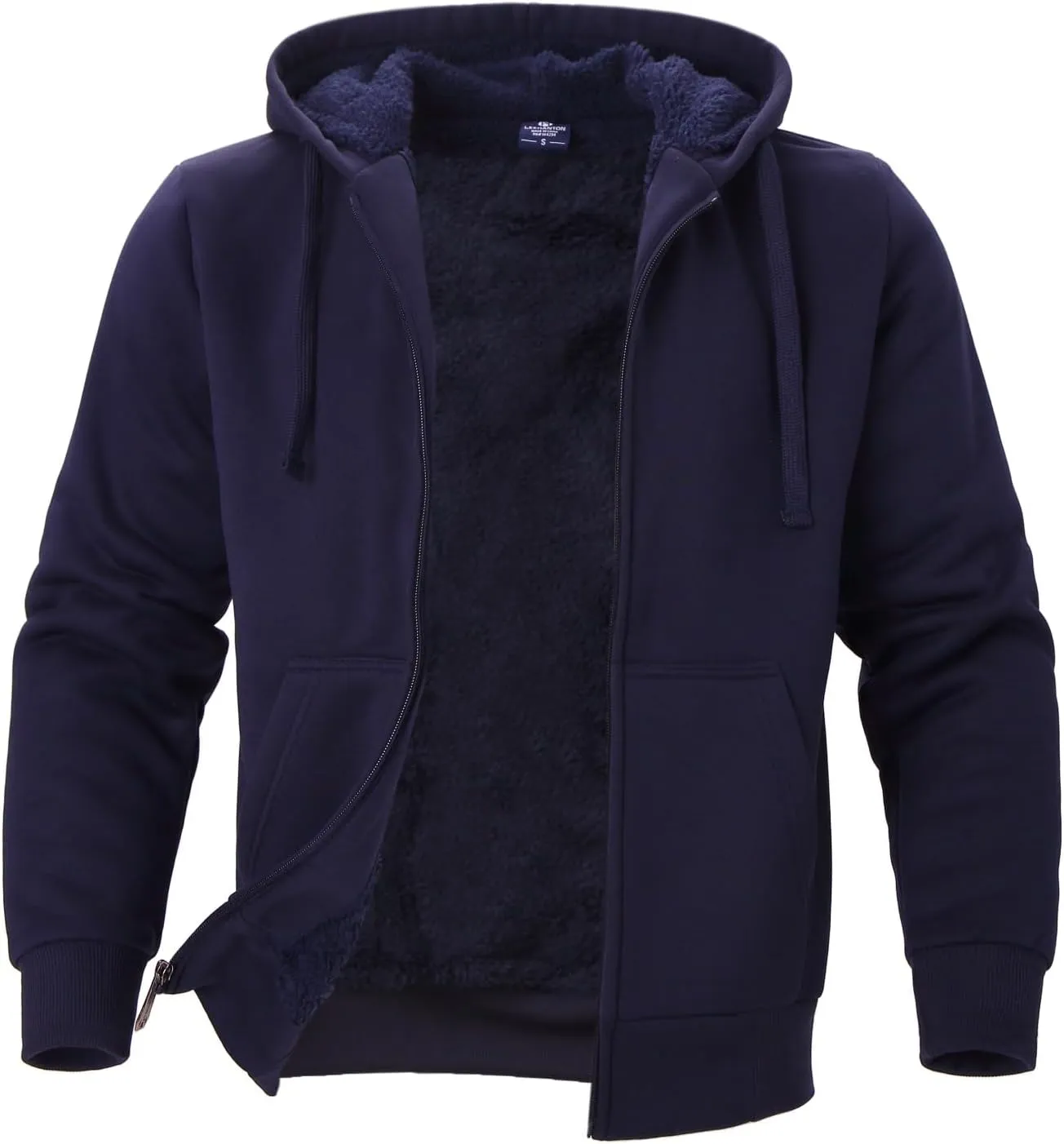 Mens Hoodies Zip Up Thick Sherpa Lined Heavyweight Workout Winter Warm Sweatshirt Jackets