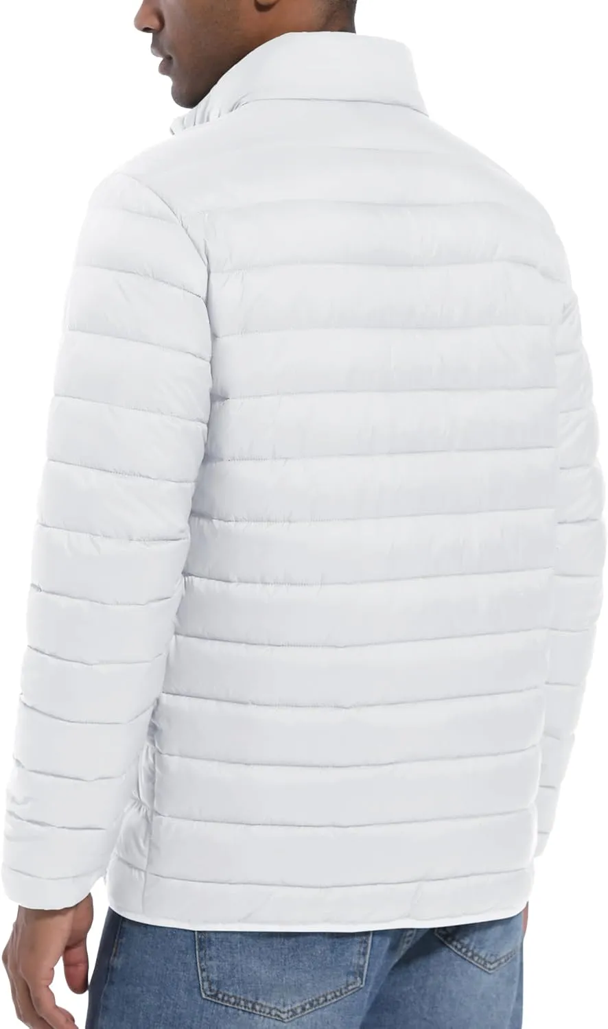 Mens Lightweight Puffer Jackets Warm Puffy Winter Down Jacket Windproof Water Repellent Quilted Coat