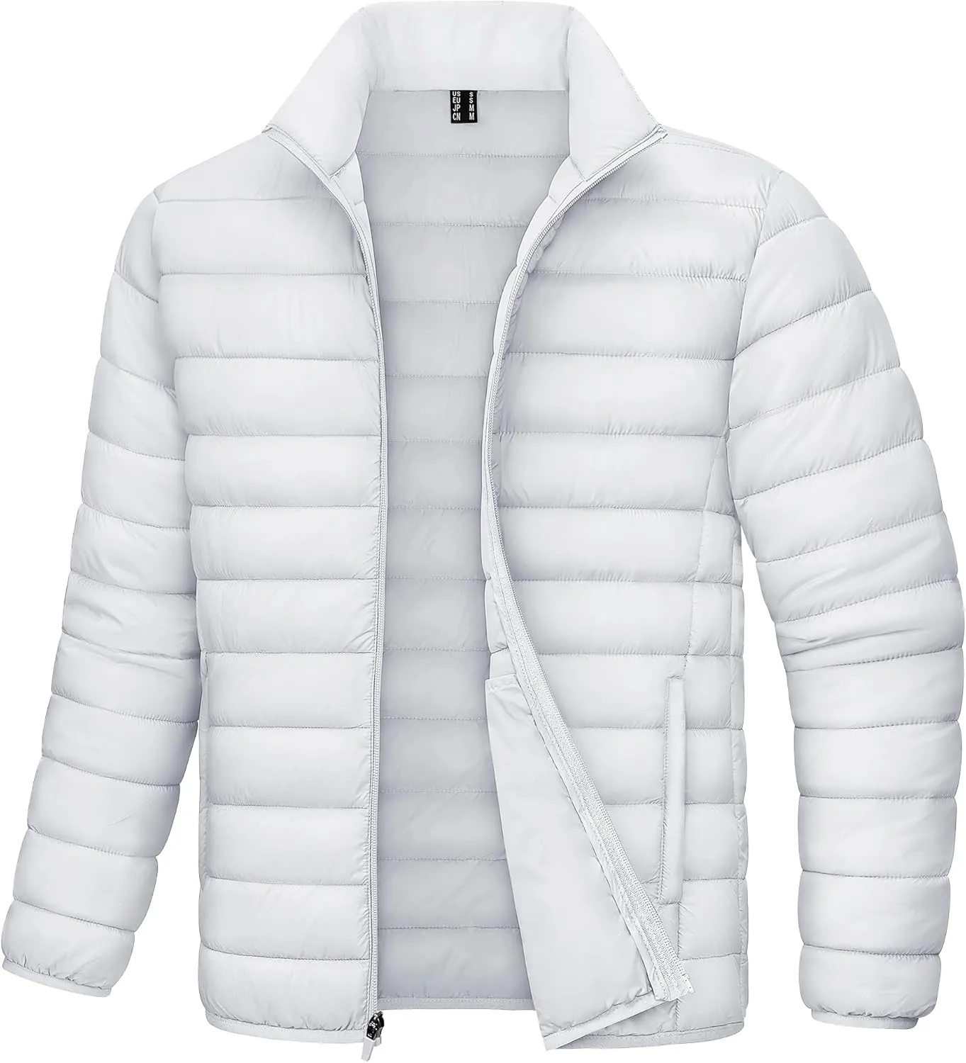 Mens Lightweight Puffer Jackets Warm Puffy Winter Down Jacket Windproof Water Repellent Quilted Coat