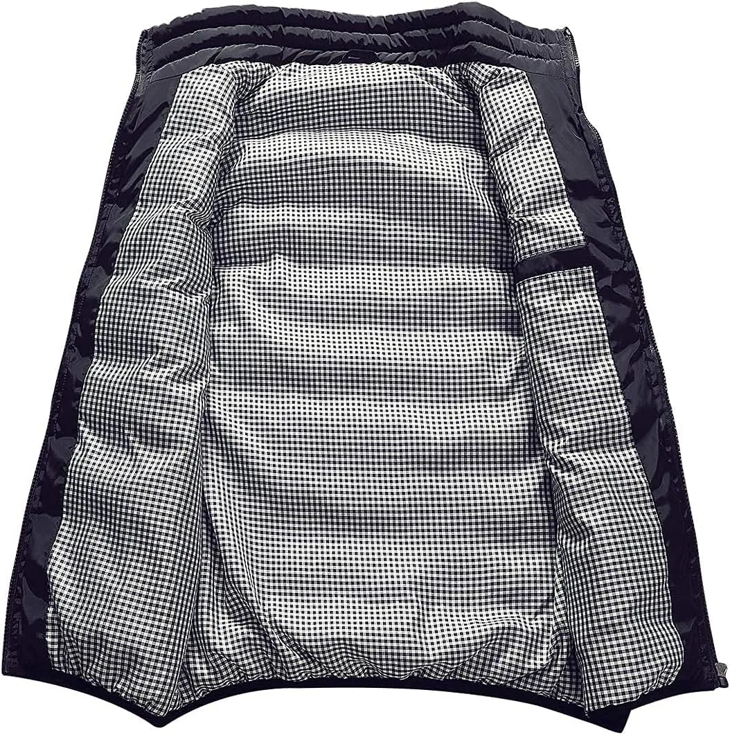Men's Outdoor Casual Stand Collar Outwear Padded Vest Coats