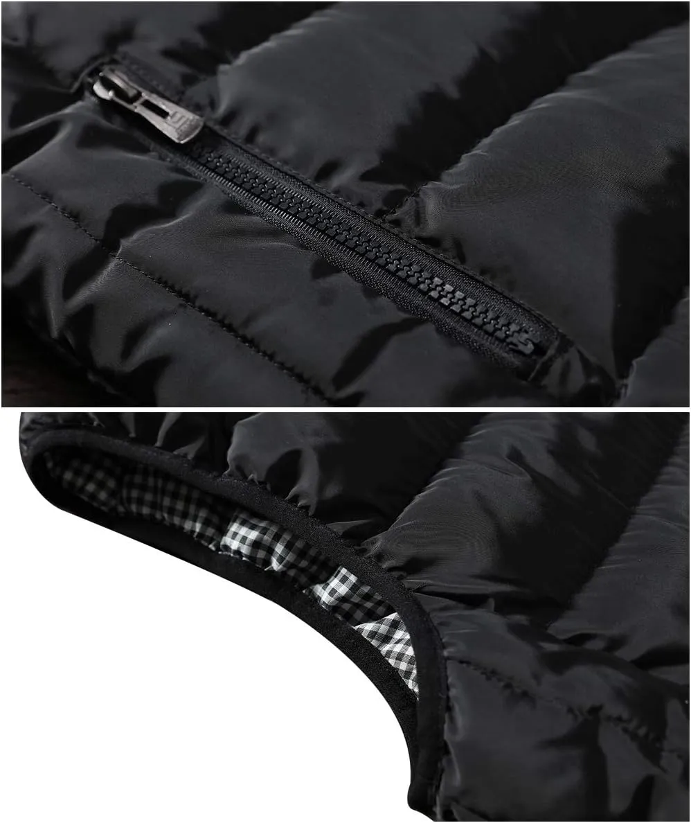 Men's Outdoor Casual Stand Collar Outwear Padded Vest Coats
