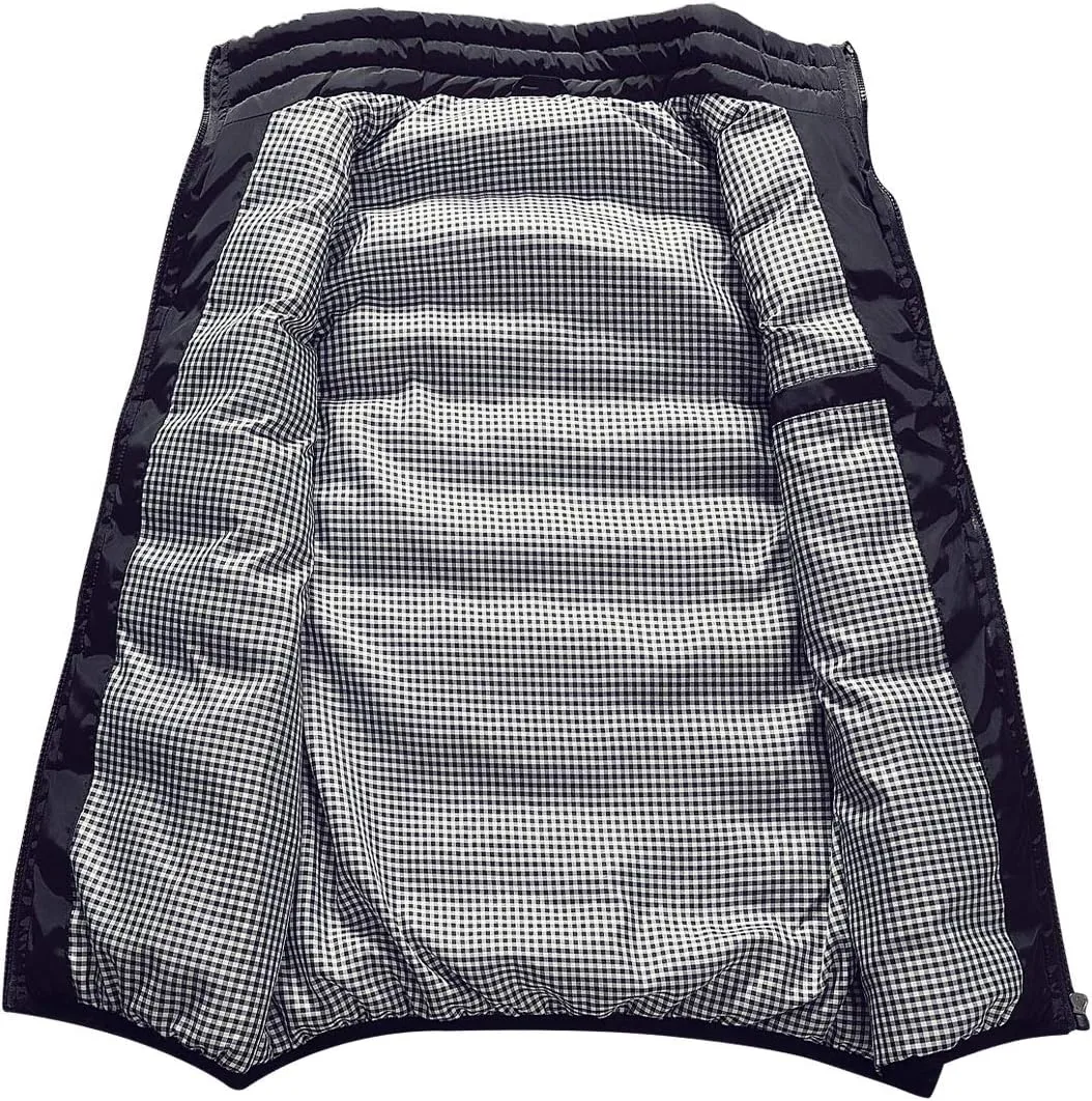 Men's Outdoor Casual Stand Collar Outwear Padded Vest Coats