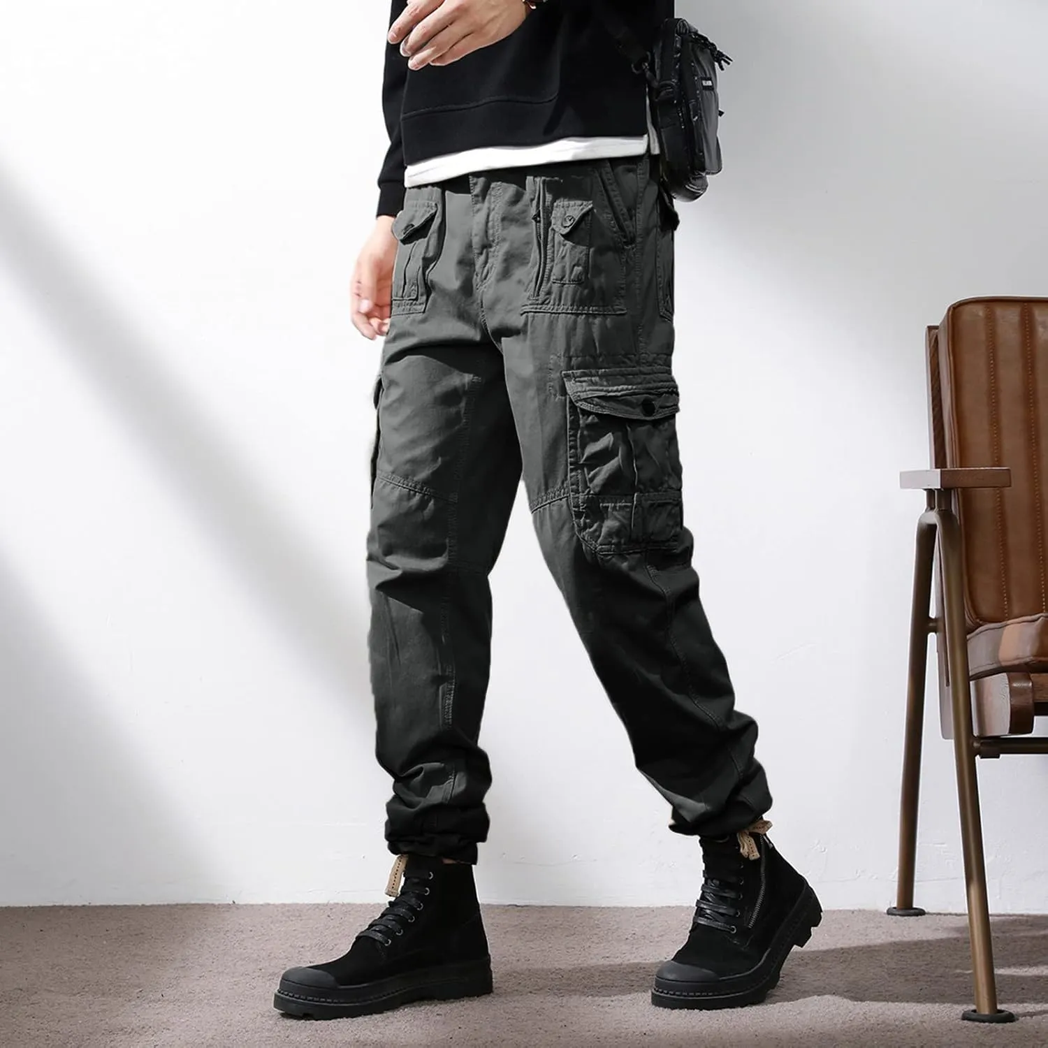 Men's Paisley Pants Cargo Jogger Navy Blue Dress Pants Slim Fit Black Sweatpants Men Baggy Light Tan Corduroy Pants