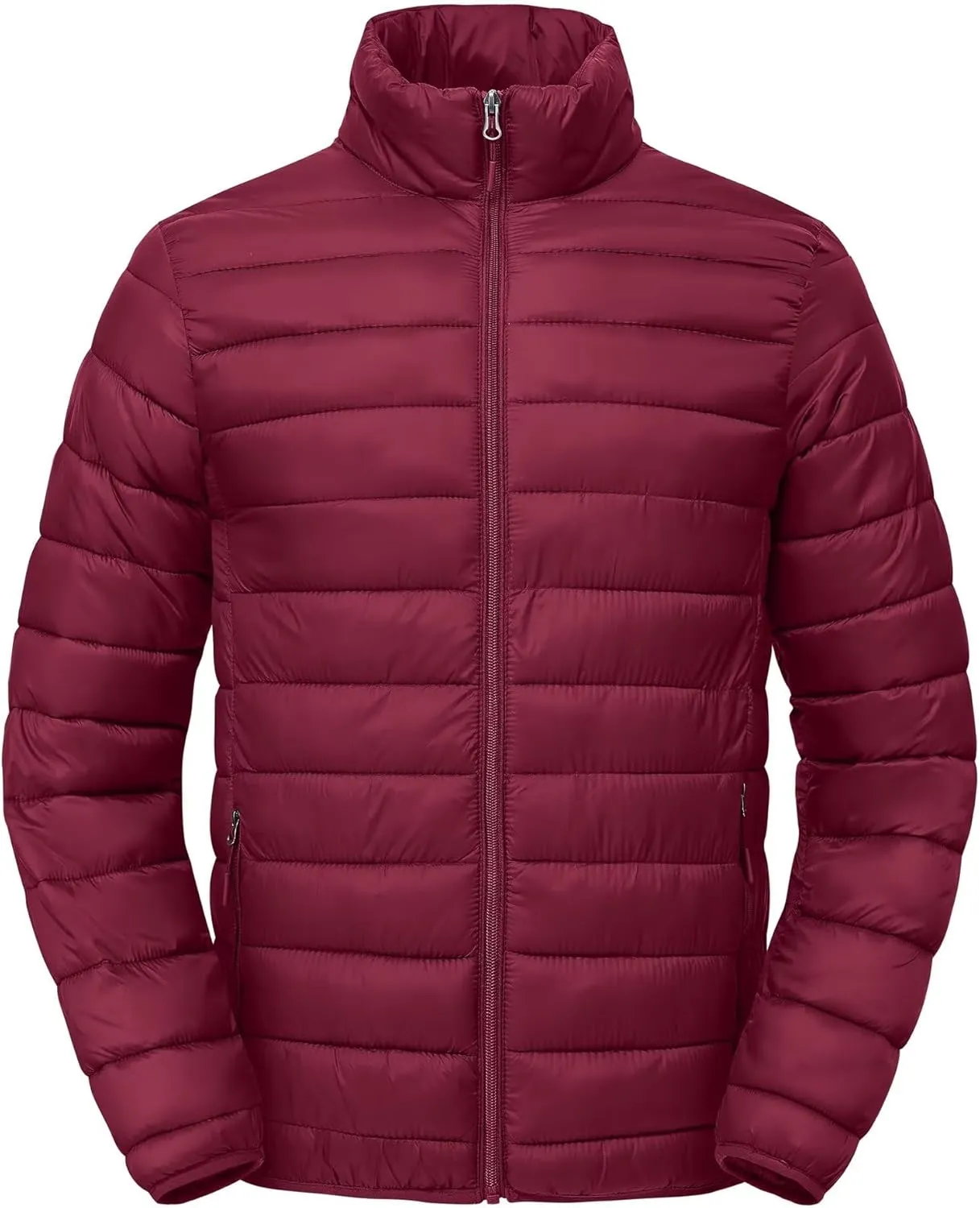 Men's Puffer Jacket Lightweight Warm Winter Coat with Zipper Pockets Insulated Ski Snow Down Jackets
