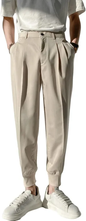 Men'S Slim Fit Dress Pant Lightweight Chino Flat Front Straight Fit Pant Pants Winter Trousers Outdoor Pants (31,Light Yellow)
