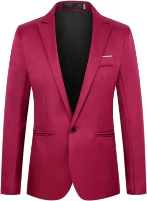 Men's Suit Casual Classic Fit Blazer Two Button Sport Coat Lightweight Business Wedding Notch Lapel Blazer Jacket