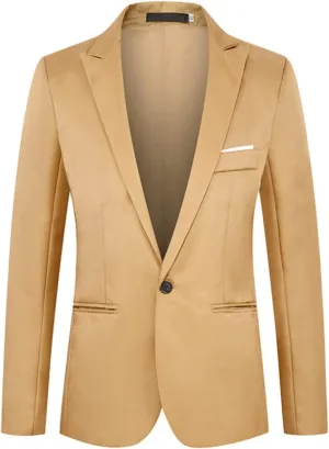 Men's Suit Casual Classic Fit Blazer Two Button Sport Coat Lightweight Business Wedding Notch Lapel Blazer Jacket
