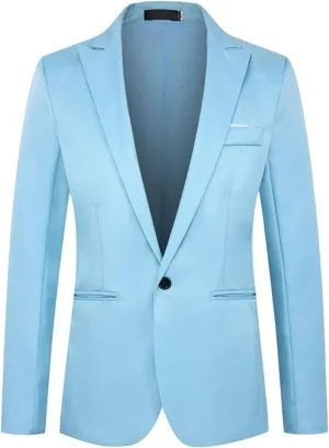 Men's Suit Casual Classic Fit Blazer Two Button Sport Coat Lightweight Business Wedding Notch Lapel Blazer Jacket
