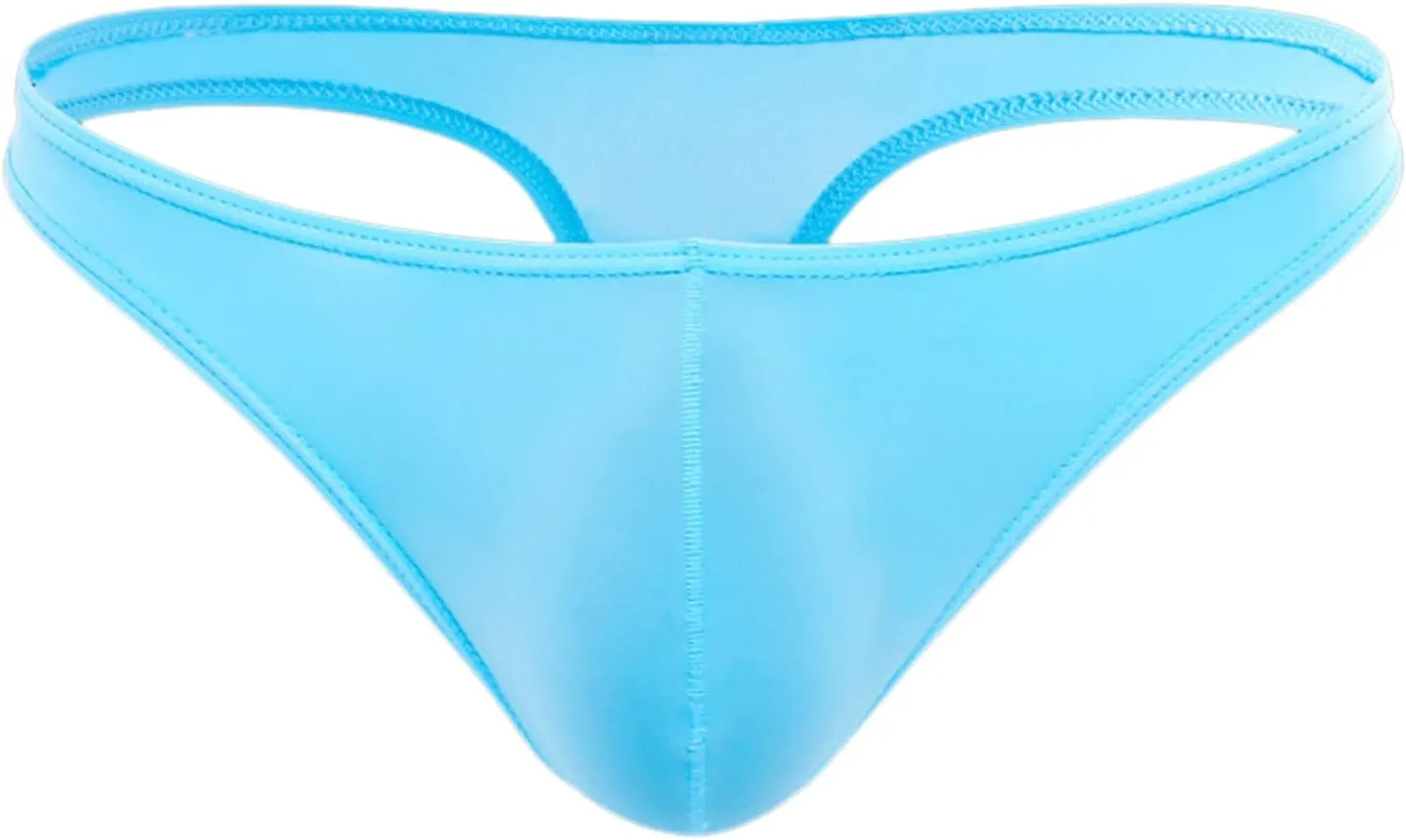 Men's Thong Underwear G-Strings Silk Bikini Underwear Pouch Athletic Panties Briefs Underwear Men's Lingerie Light Blue