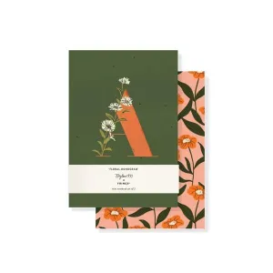 Monogram Floral "A" Journal Set