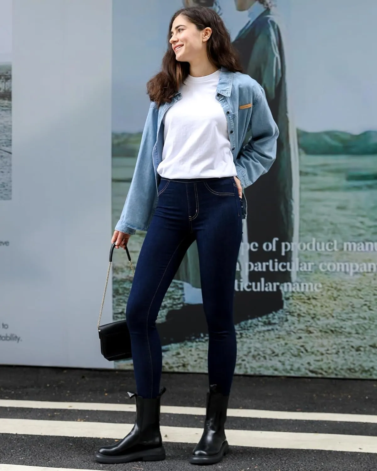 OFLUCK Straight Leg Mom Jeans for Women High Waisted Trendy Ankle Length Boyfriend Denim Tapered Leg Pants