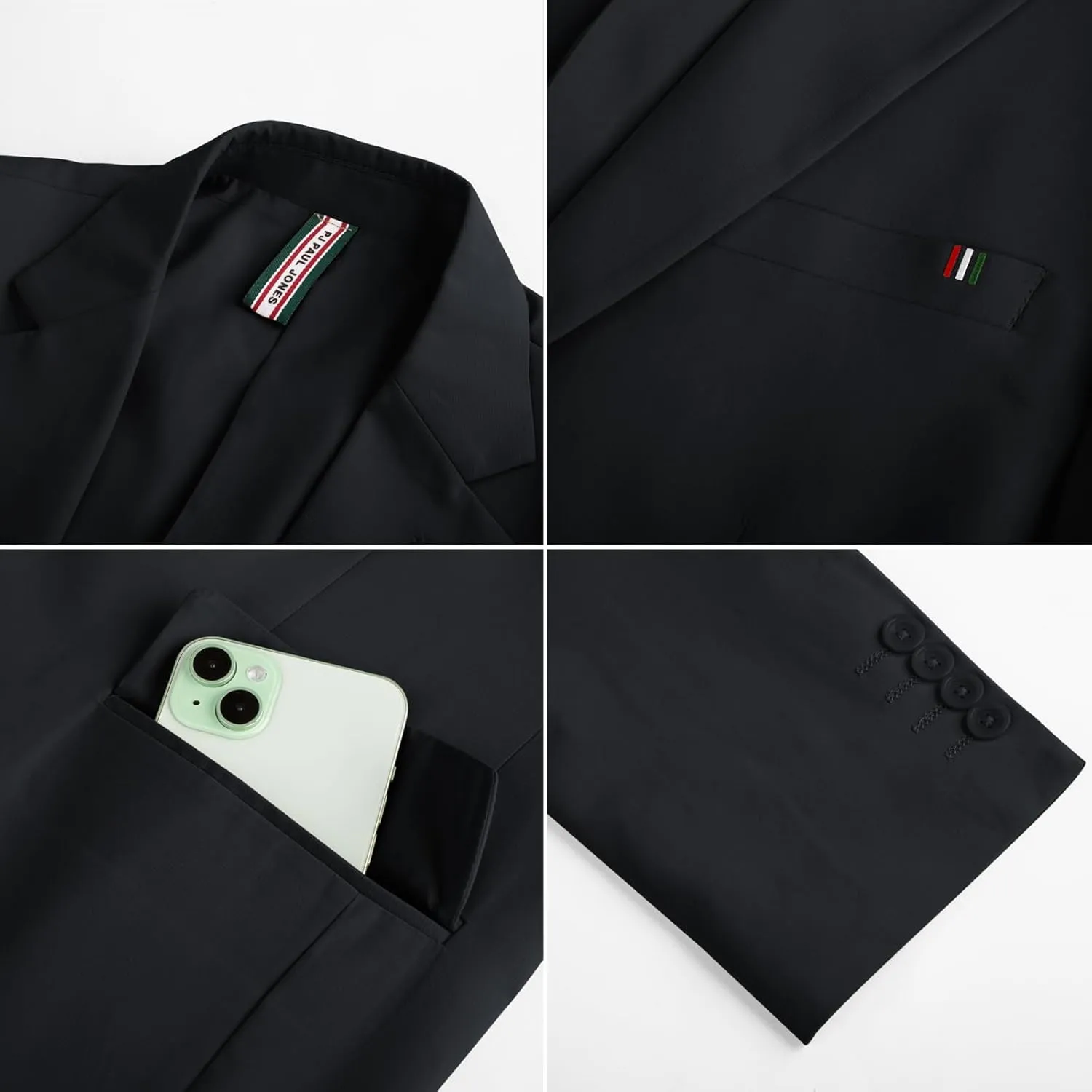 PJ PAUL JONES Mens Casual Sport Coats Two Buttons Lightweight Business Sport Blazer