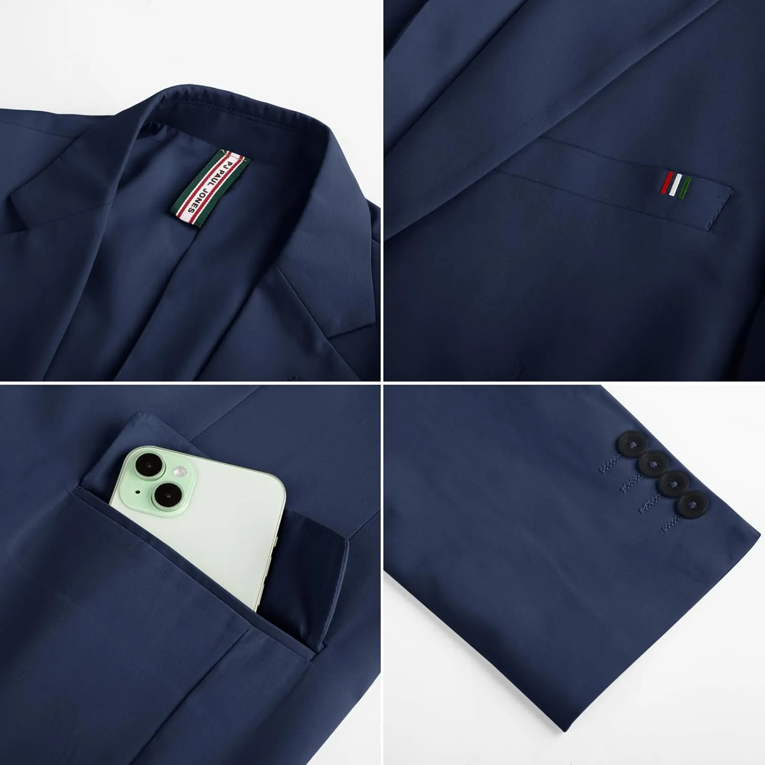 PJ PAUL JONES Mens Casual Sport Coats Two Buttons Lightweight Business Sport Blazer