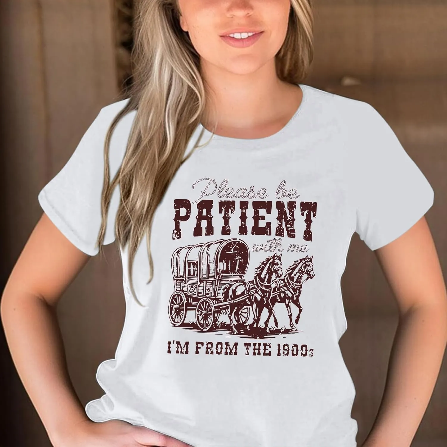 Please Be Patient with Me I'm from The 1900s Shirt Women Funny Tshirts Vintage Graphic Tees 90s Country Shirts Tops
