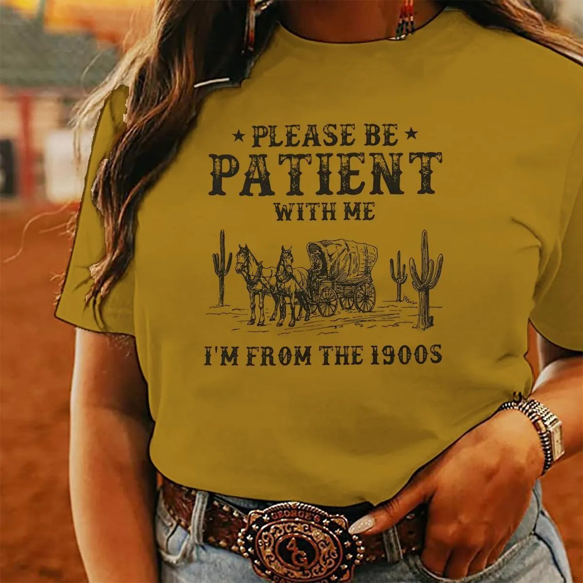Please Be Patient with Me I'm from The 1900s T Shirt Women Funny 90s Graphic Shirt Vintage Casual Short Sleeve Tee Top