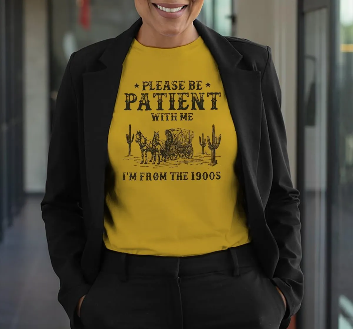 Please Be Patient with Me I'm from The 1900s T Shirt Women Funny 90s Graphic Shirt Vintage Casual Short Sleeve Tee Top