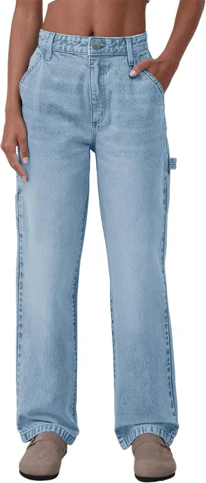 PLNOTME Women's High Waisted Boyfriend Jeans Straight Leg Casual Trendy Denim Pants with Pockets