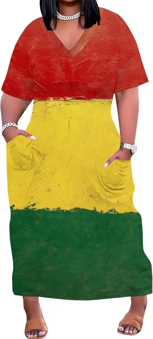 Plus Size Dresses for Curvy Women 2025 Summer Leopard Short Sleeve T Shirt Midi Dress with Pockets