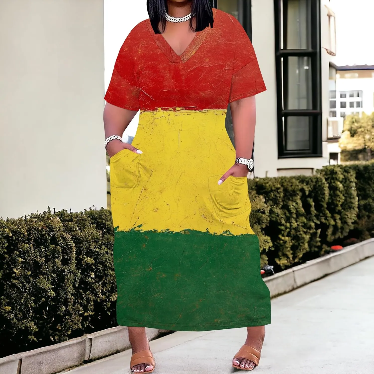 Plus Size Dresses for Curvy Women 2025 Summer Leopard Short Sleeve T Shirt Midi Dress with Pockets