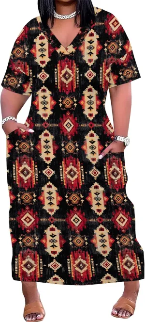 Plus Size Dresses for Curvy Women 2025 Summer Leopard Short Sleeve T Shirt Midi Dress with Pockets