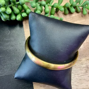 Polish Gold Stainless Steel Bangle Bracelet