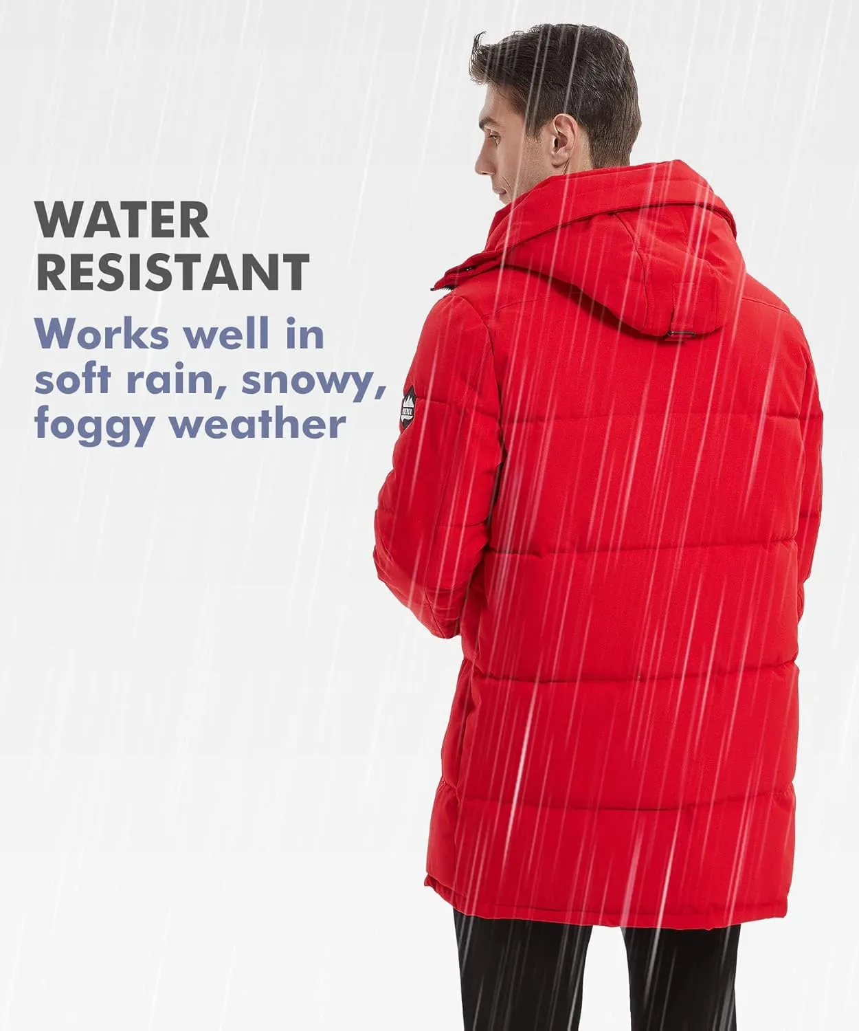 PUREMSX Winter Coat for Men, Warm Windproof Insulated Thick Outdoor Padded Parka Jackets
