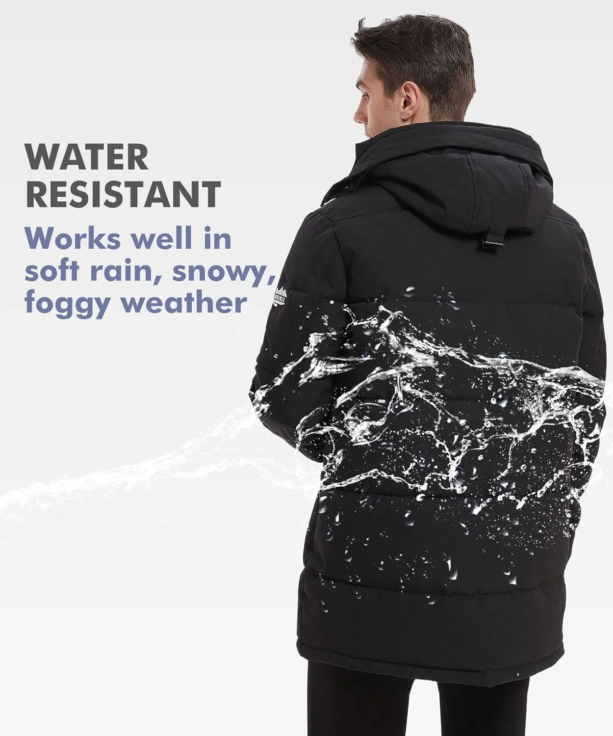 PUREMSX Winter Coat for Men, Warm Windproof Insulated Thick Outdoor Padded Parka Jackets