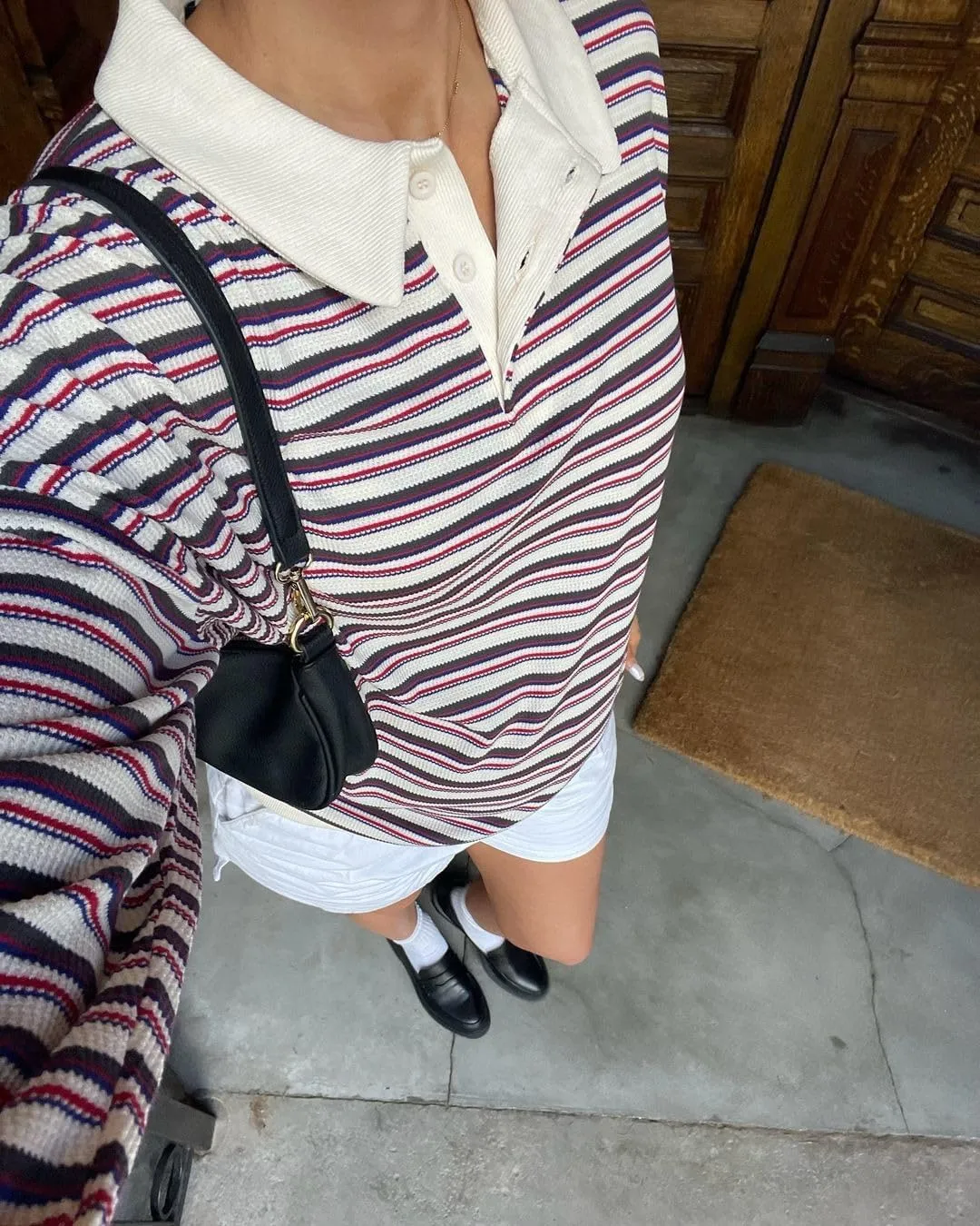 REORIA Oversized Sweatshirt for Women Trendy Fall Fashion 2025 Y2k Striped Long Sleeve Pullover Rugby Shirt Tops Clothes