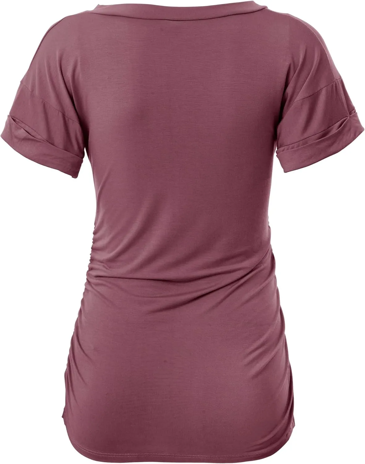Rnxrbb Long Enough Maternity Shirts Short Sleeve Summer Pregnancy Tops& Tees Clothes V Neck Casual Outfits for Women 3 Pack