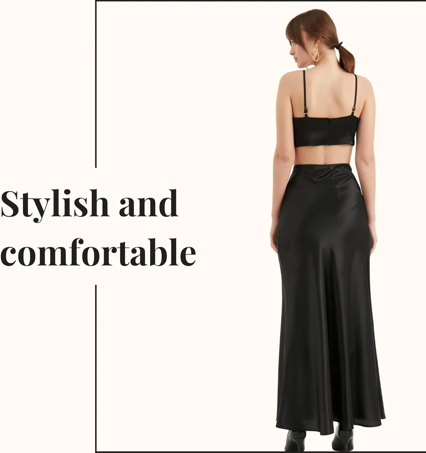 Satin Skirt for Women's | High Waist Pleated Flowy Maxi Skirts | Casual Women Clothing