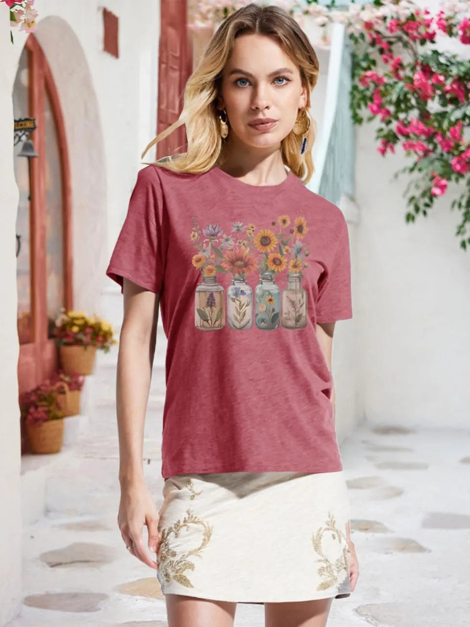 Savarana Graphic Tees for Women Be Kind Letter Print Shirts Funny Love Heart T Shirt Inspirational Happy Short Sleeve Tops
