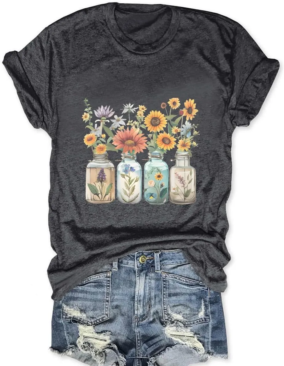 Savarana Graphic Tees for Women Be Kind Letter Print Shirts Funny Love Heart T Shirt Inspirational Happy Short Sleeve Tops