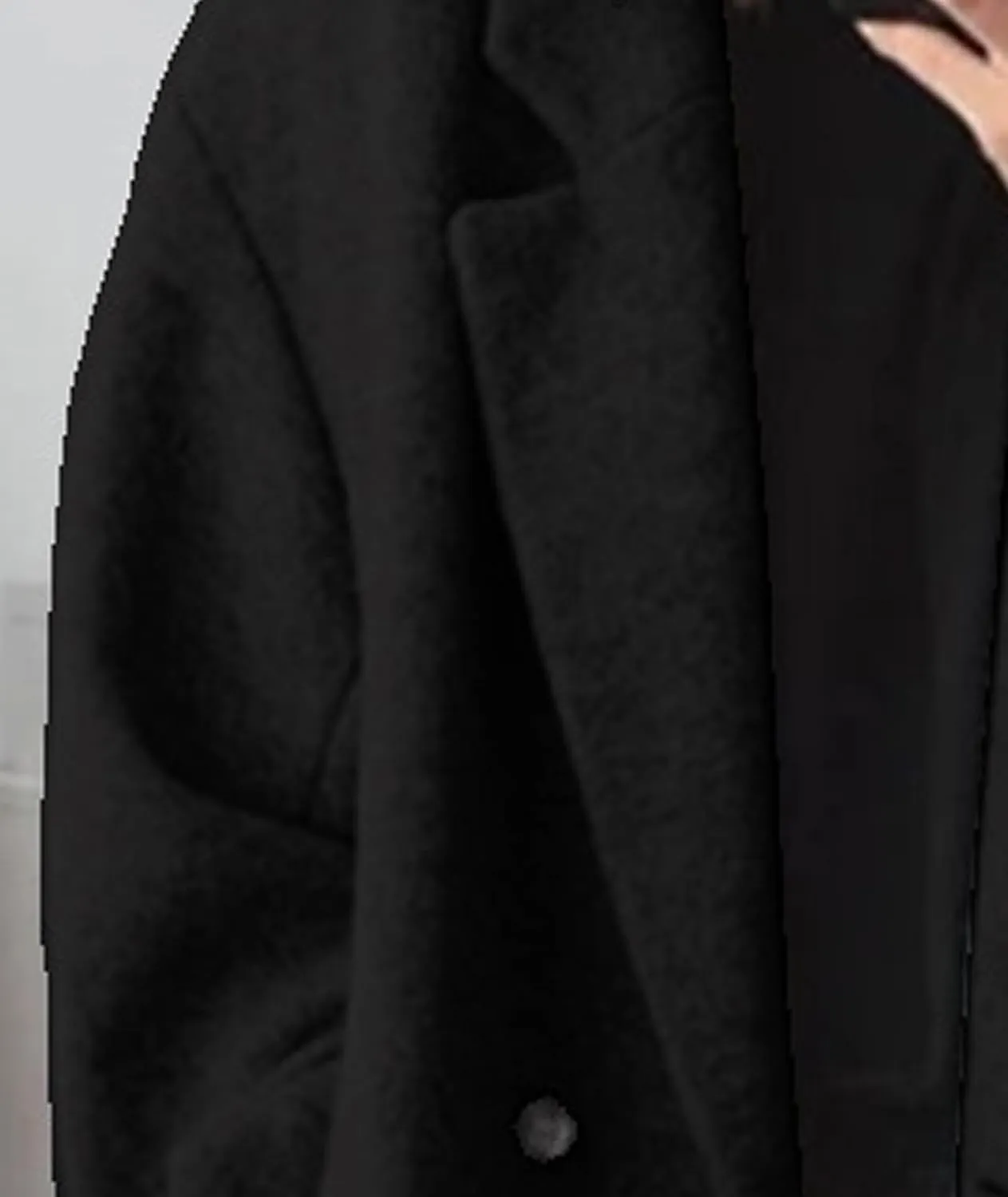SEMATOMALA Women's Winter Double Breasted Pea Coat Oversized Notch Lapel Long Trench Coat Warm Wool Blend Jackets