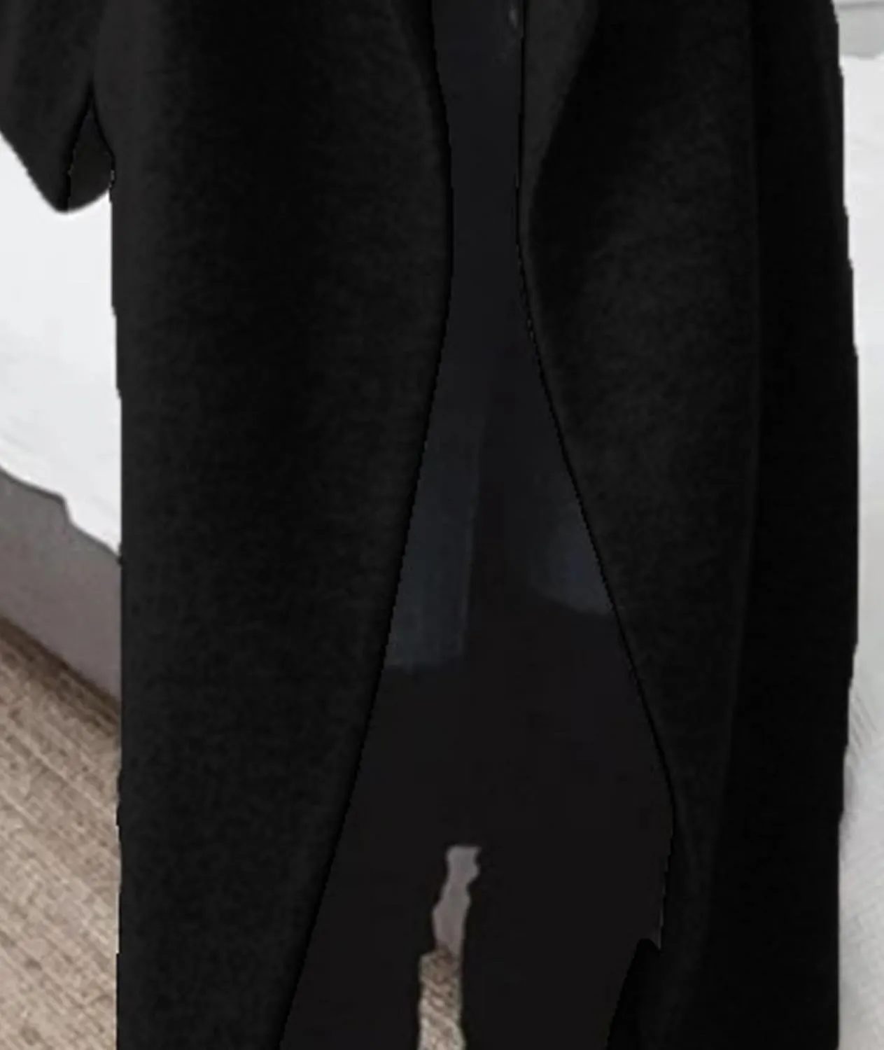 SEMATOMALA Women's Winter Double Breasted Pea Coat Oversized Notch Lapel Long Trench Coat Warm Wool Blend Jackets