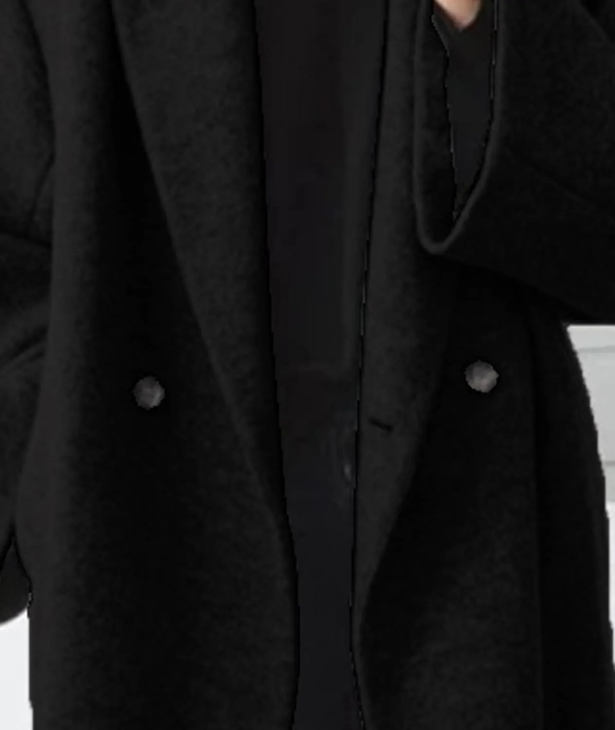 SEMATOMALA Women's Winter Double Breasted Pea Coat Oversized Notch Lapel Long Trench Coat Warm Wool Blend Jackets
