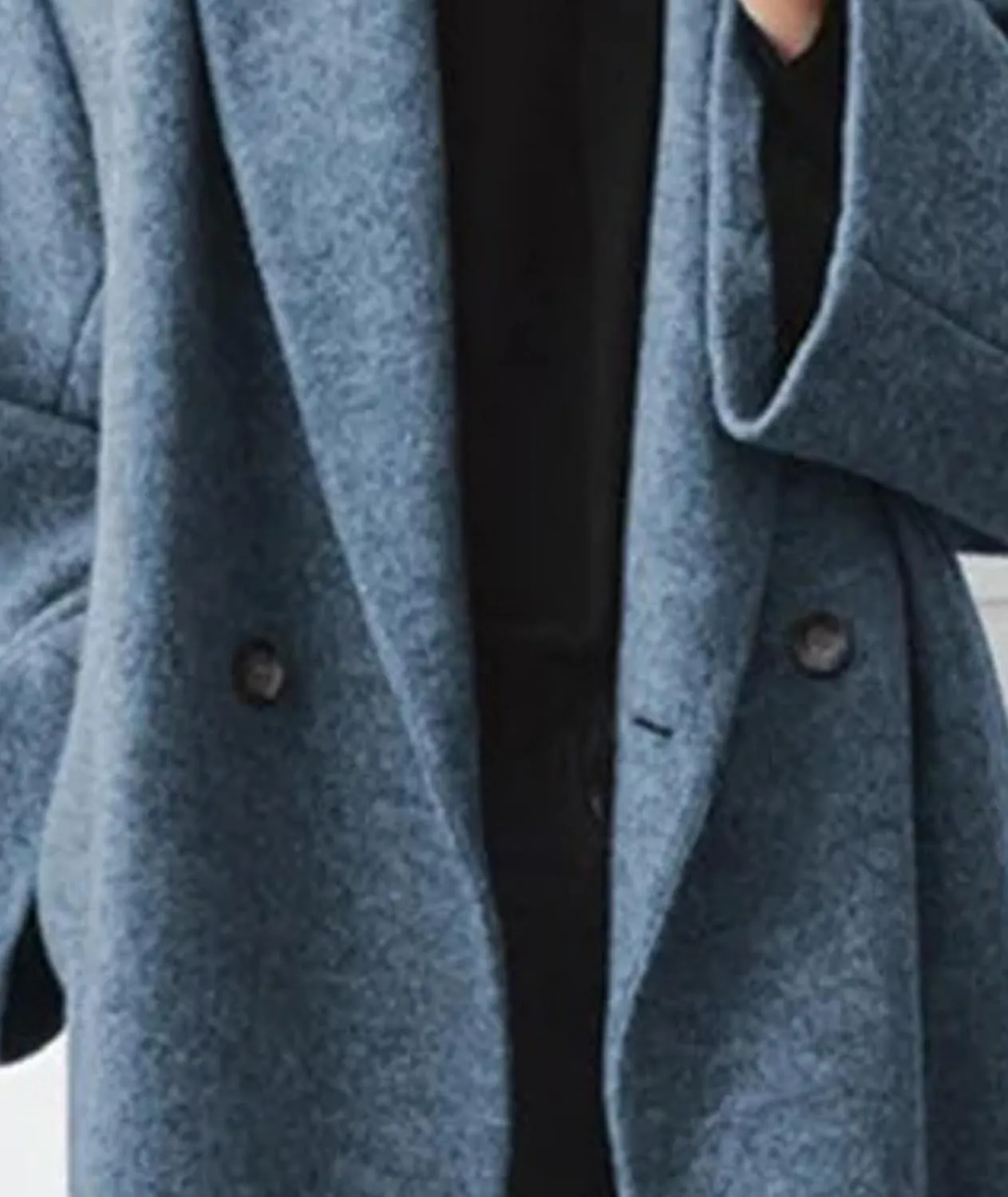 SEMATOMALA Women's Winter Double Breasted Pea Coat Oversized Notch Lapel Long Trench Coat Warm Wool Blend Jackets