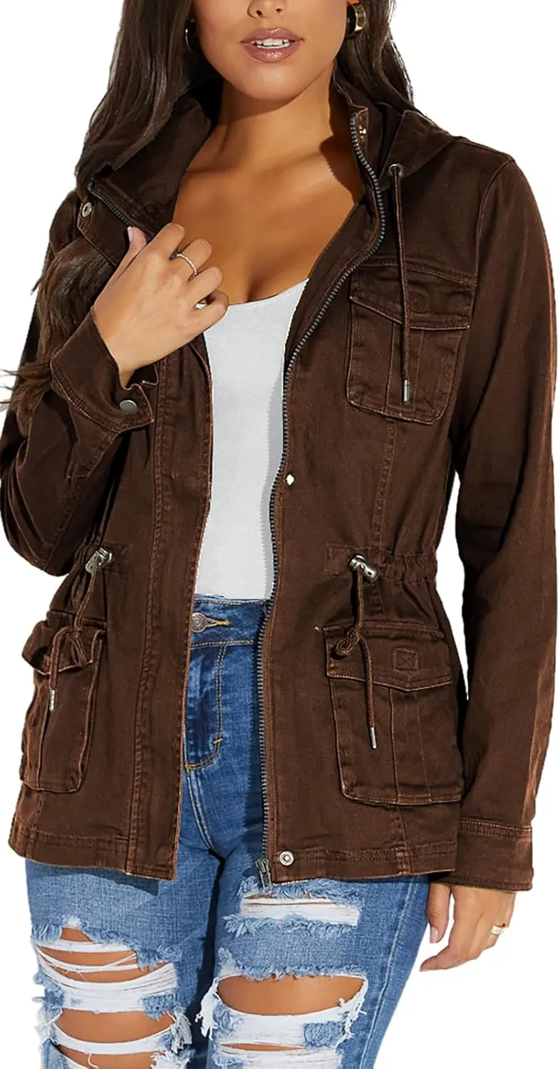 sexycherry Casual Jackets for Women Long Sleeve Lightweight Outwear Bomber Coats with Pockets