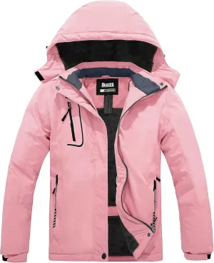 Skieer Women's Ski Jacket Waterproof Windproof Snowboard Jacket Warm Hooded Winter Coat