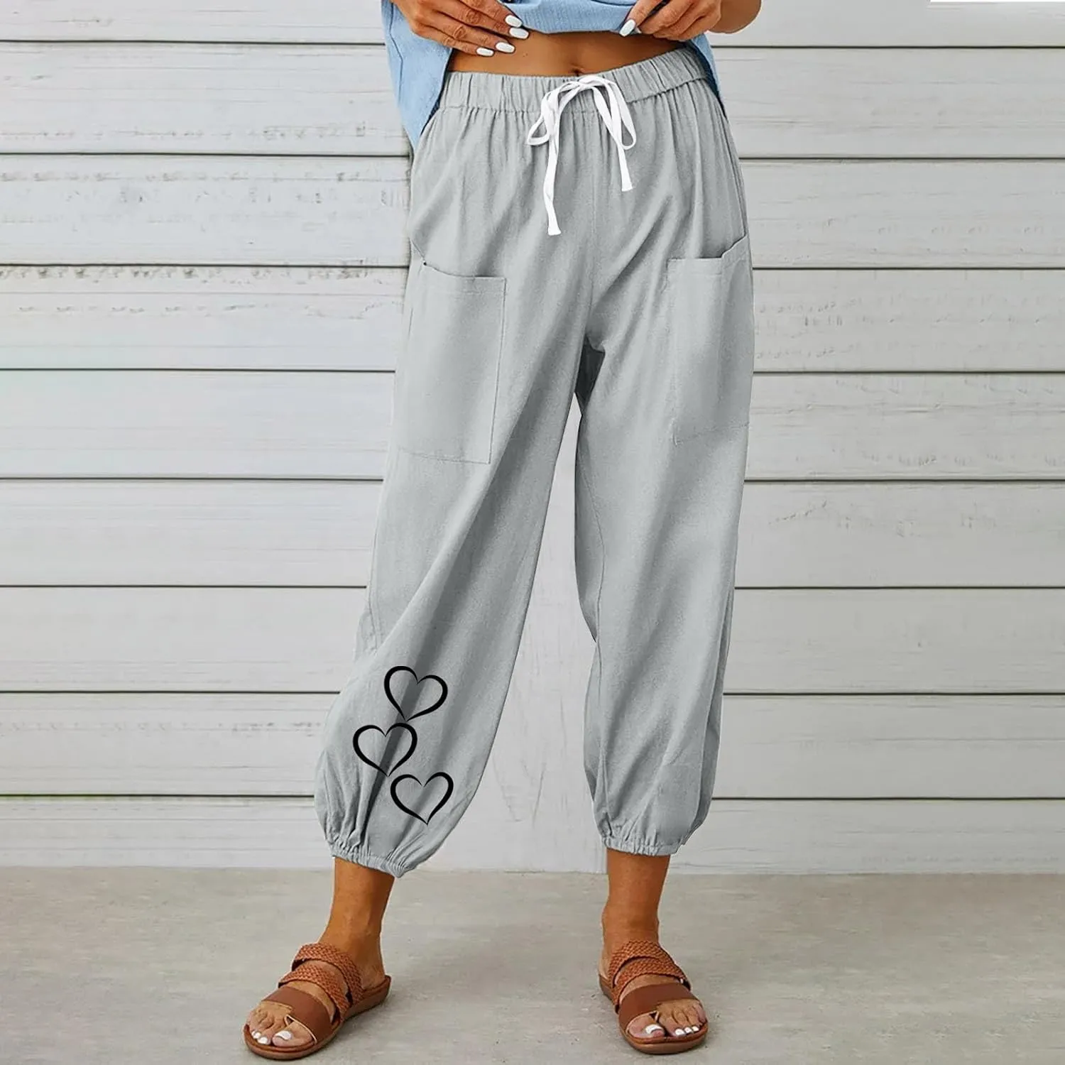 Summer Pants for Women 2024 Casual Linen Pants Light Weight Loose Comfy Lounge Pants Comfy Trousers
