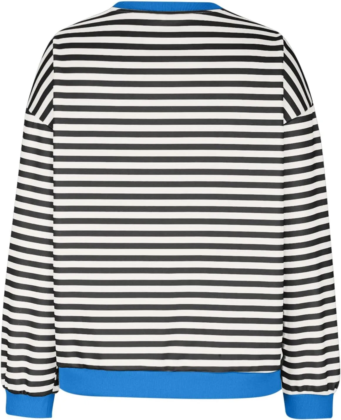 Sweat Shirt For Women 2024 Casual Crew Neck Long Sleeve Striped Pullover Tunic Quarter Aesthetic Trendy Tops