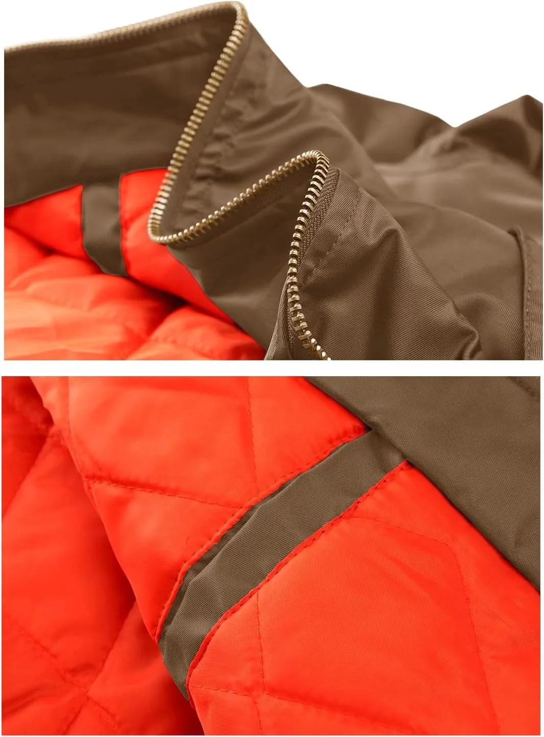 TACVASEN Men's Jackets-Bomber Jacket Fall Winter Warm Windbreaker Full Zip Casual Padded Coats