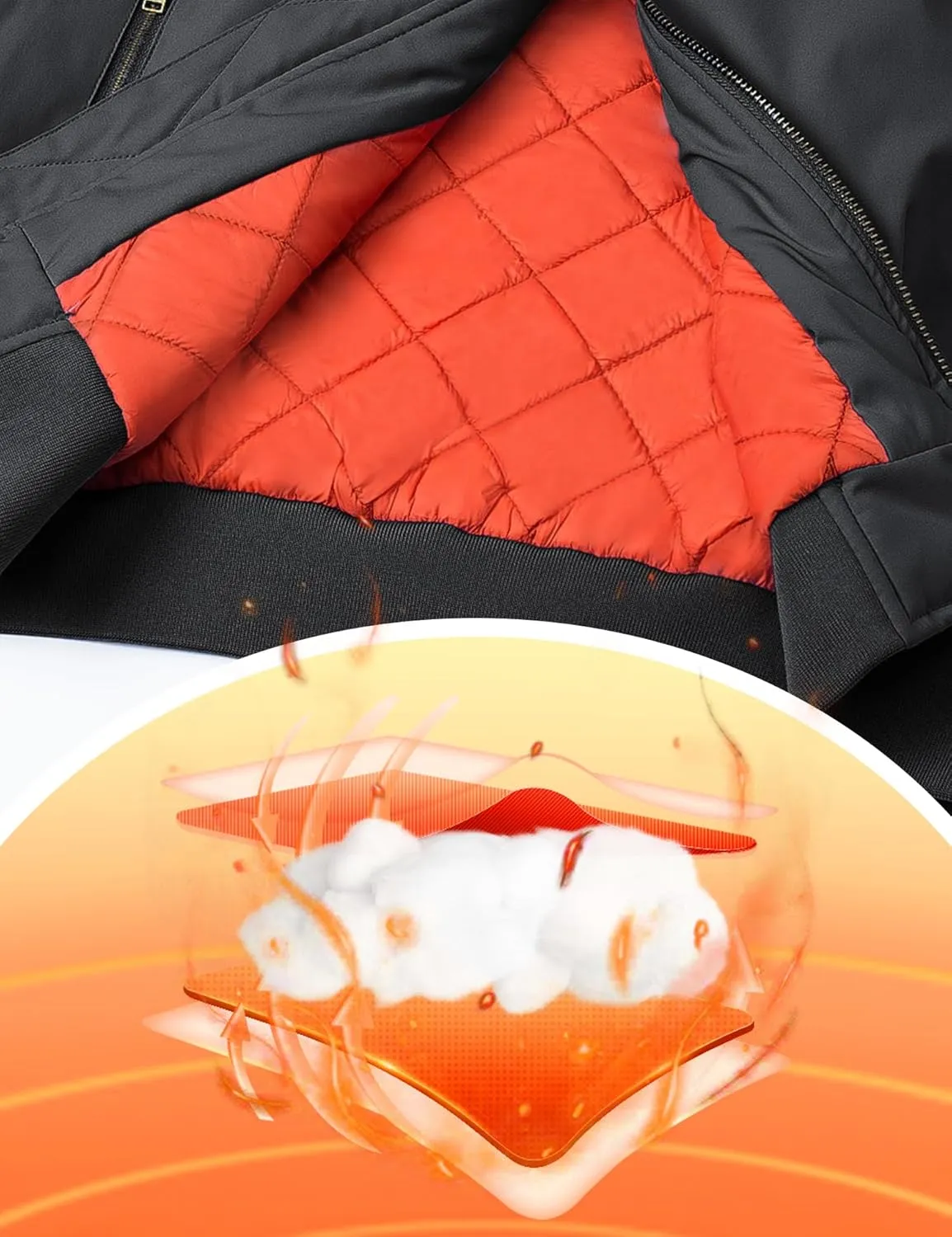 TACVASEN Men's Jackets-Bomber Jacket Fall Winter Warm Windbreaker Full Zip Casual Padded Coats