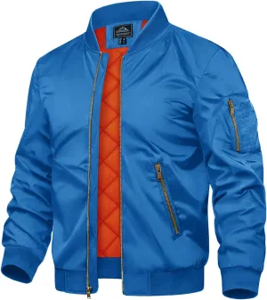 TACVASEN Men's Jackets-Bomber Jacket Fall Winter Warm Windbreaker Full Zip Casual Padded Coats