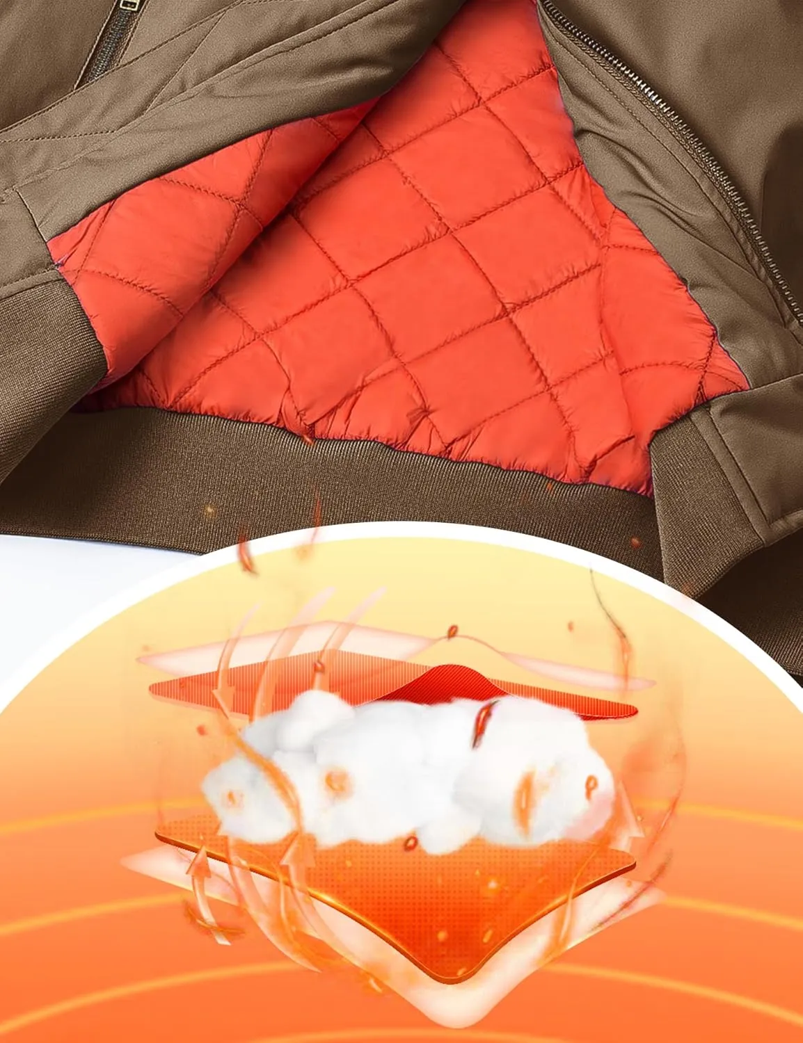TACVASEN Men's Jackets-Bomber Jacket Fall Winter Warm Windbreaker Full Zip Casual Padded Coats