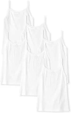 The Children's Place Girls Sleeveless 6-pack Camisole, White -6 Pack, X-Small US